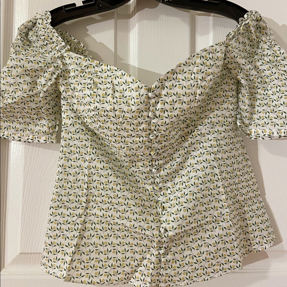 🍋NWT Petite Studio Cute Lemon Tree Cotton Top XS